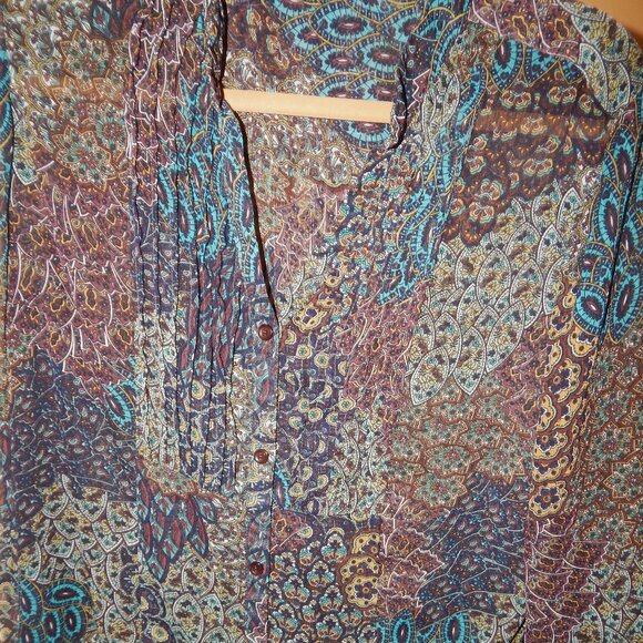 Ladies Christopher & Banks Tunic - Blouse - Shirt - Top   Size L   Multi colored - Picture 4 of 8